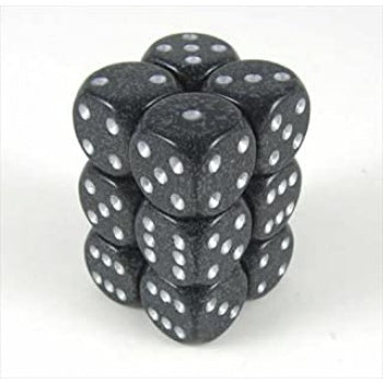 Chessex: Speckled D6 Set of 12 16mm - Ninja