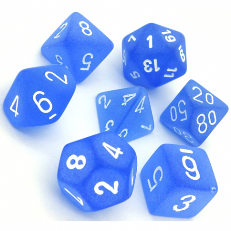 Poly 7 Set: Frosted Blue/white