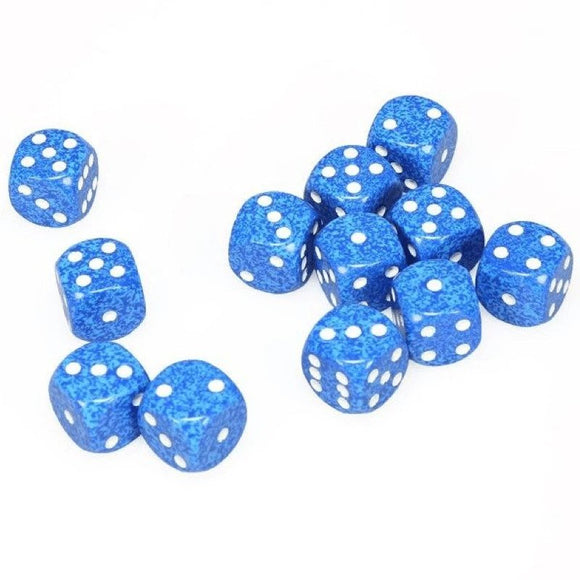 Chessex: Speckled D6 Set of 12 16mm - Water