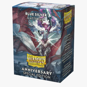 Dragon Shield: 100 Standar Size 25th Special Edition - Matte Dual Sleeves - Blue Silver