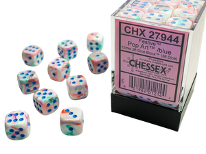 Chessex: Festive 12mm d6 Dice Block - Pop Art w/blue