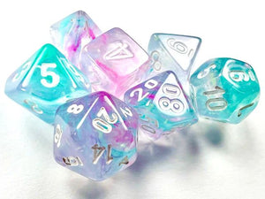 Chessex: Mini Nebula Polyhedral 7-Die Set - Wisteria White