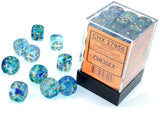 Chessex: Nebula 12mm D6 Dice Block - Luminary Oceanic/gold