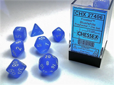 Chessex: Poly 7 Set - Frosted Blue/white