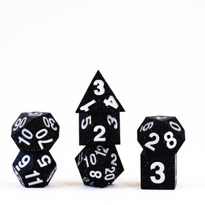 Fan Roll: Sharp Edge Silicone Rubber Dice Set - Gold Scatter