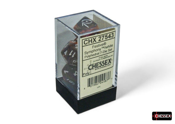 Chessex: Festive Poly 7 Set - Symphony/white