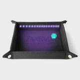 FanRoll: Blacklight Dice Tray with d20 - Black