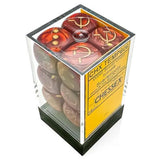 Chessex: WW2 Dice 16mm d6 Dice Block - Soviet Scarab Scarlet/gold