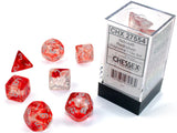 Chessex: Poly 7 Set - Luminary Red w/silver