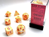 Chessex Poly 7 Set: Festive Sunburst w/red