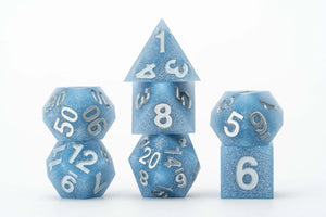 Fan Roll: Sharp Edge Silicone Rubber Dice Set - Glacial Debris