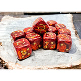 Chessex: WW2 Dice 16mm d6 Dice Block - Soviet Scarab Scarlet/gold