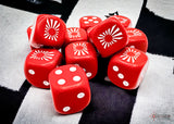 Chessex: Opaque WW2 Dice Japan 16mm d6 Dice Block - Red/white
