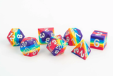 Fan Roll: Sharp Edge Silicone Rubber Dice Set - Rainbow