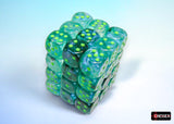 Chessex: 12mm d6 Dice Block - Luminary Kelp/light green