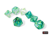 Chessex: Borealis Polyhedral 7-Dice Set - Luminary Kelp/light green