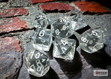 Chessex: Polyhedral 7-Dice Set - Translucent Clear/white