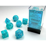 Chessex: Poly 7 Set - Cirrus Aqua/Silver