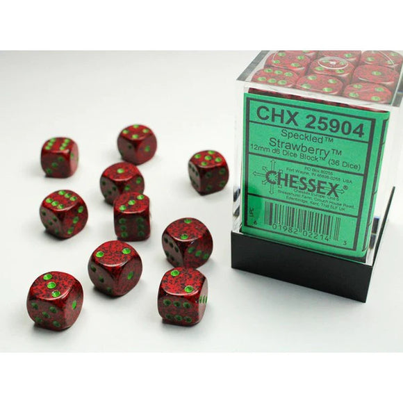 Speckled D6 Set of 36: Strawberry