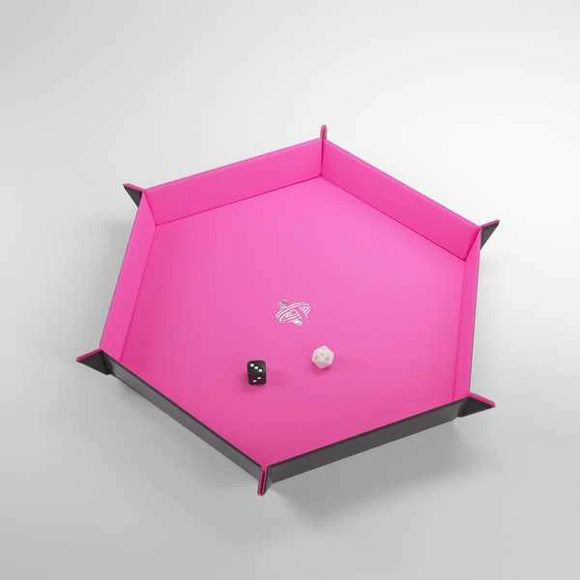 Gamegenic: Magnetic Dice Tray Hexagonal: Black/Pink