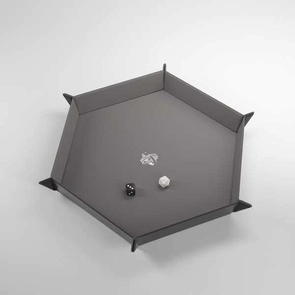 Gamegenic: Magnetic Dice Tray Hexagonal - Black/Gray