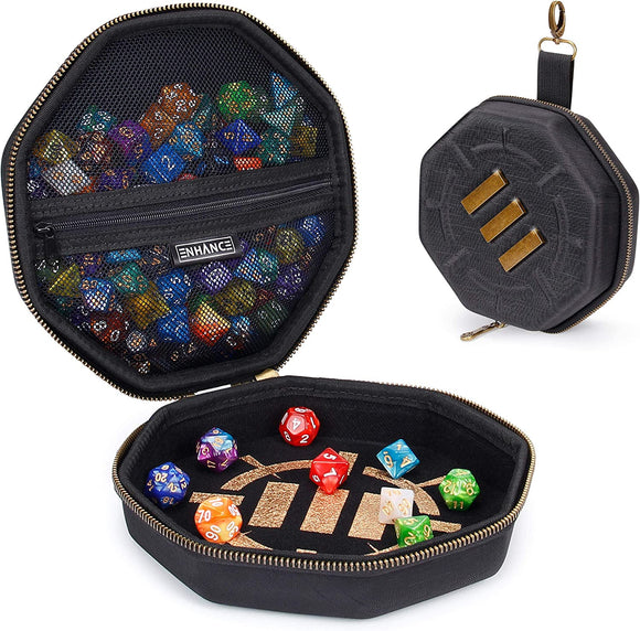Enhance: D&D Dice Tray and Dice Case Dragon - Black