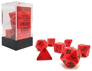 Chessex Opaque Poly 7 Set: Red/Black