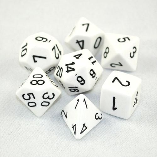 Chessex Opaque Poly 7 Set: White/Black