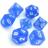 Chessex: Poly 7 Set - Frosted Blue/white