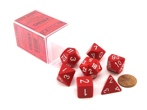 Chessex Opaque Poly 7 Set: Red/White