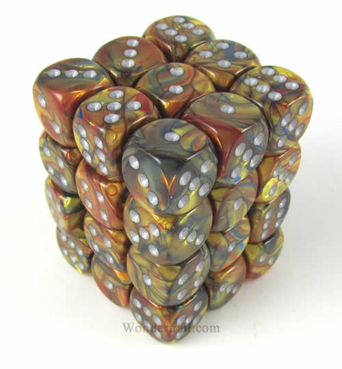 Chessex: 12mm d6 Dice Block - Lustrous Gold/silver