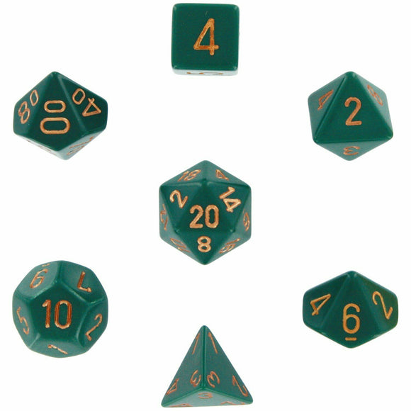 Chessex Opaque Poly 7 Set: Dusty Green/Copper