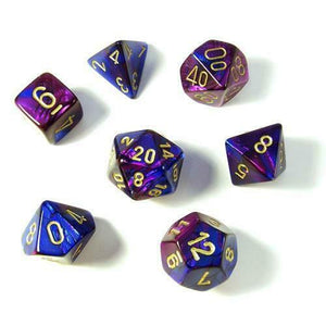 Chessex Gemini Poly 7 Set: Blue-Purple/Gold