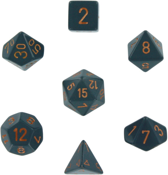 Chessex Opaque Poly 7 Set: Dark Grey/Copper