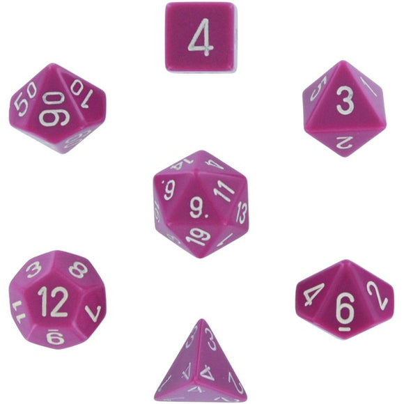Chessex Opaque Poly 7 Set: Light Purple/White