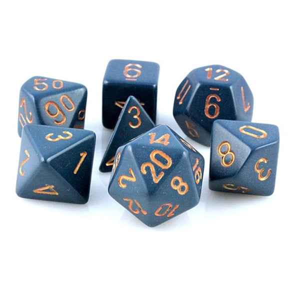 Chessex Opaque Poly 7 Set: Dusty Blue/Copper