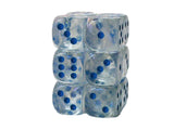 Chessex: Borealis 16mm d6 Luminary Dice Block - Icicle/light blue