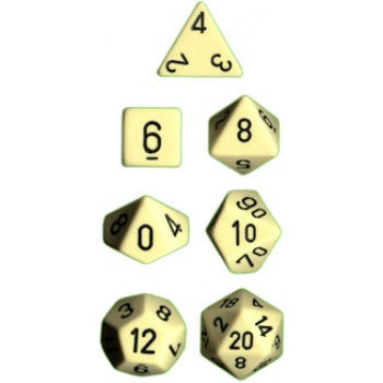 Chessex Opaque Poly 7 Set: Ivory/Black