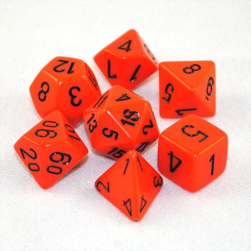 Chessex Opaque Poly 7 Set: Orange/Black